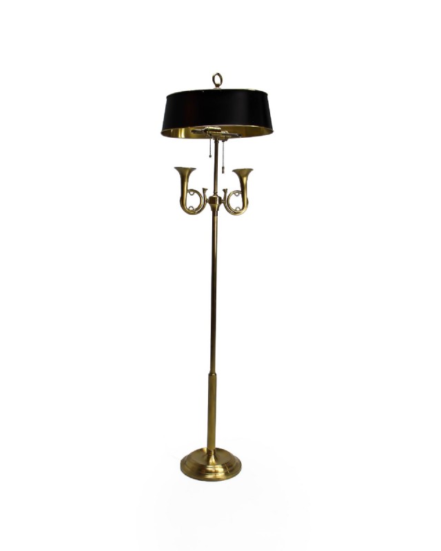 Black and Gold Trumpet Lamp