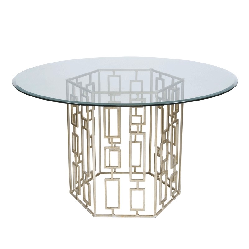 Gold leaf hexagon dining table