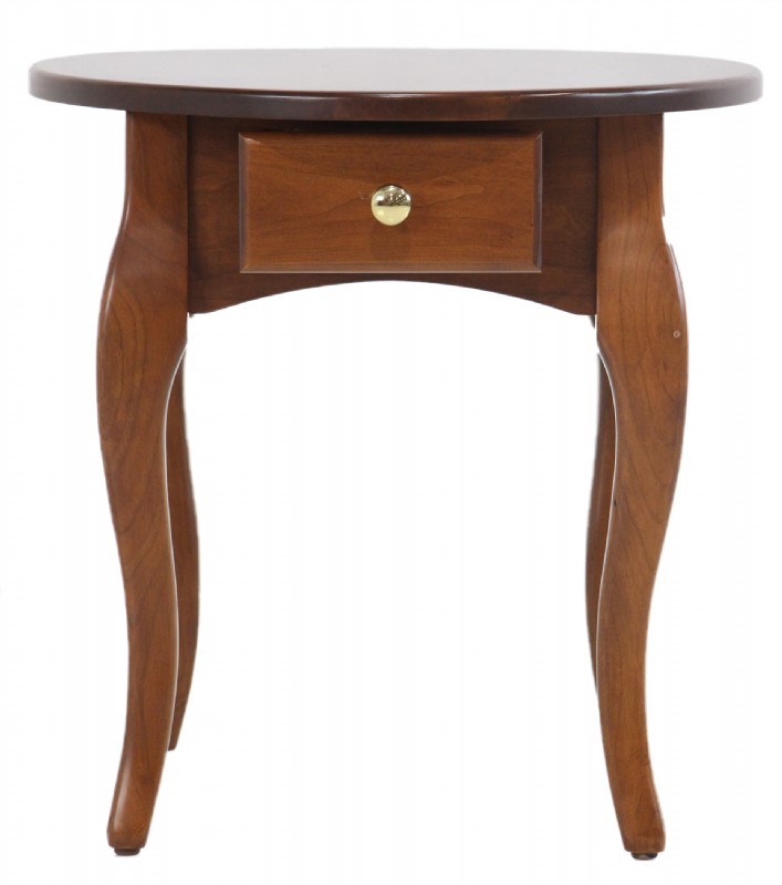 Cherry French Country Oval End Table with Drawer