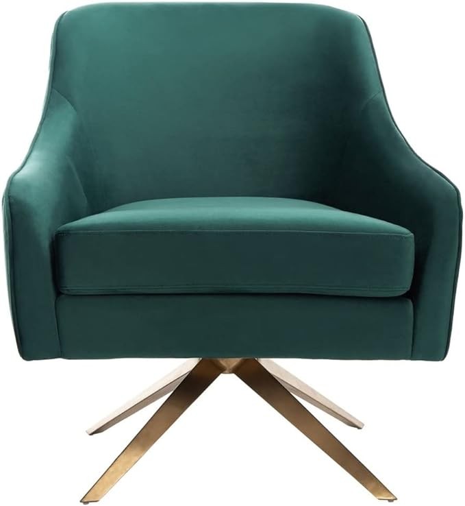 Emerald Green Velvet Chair and Footstool