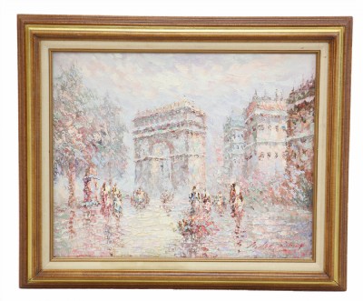 Impressionist Arc D'Triomphe Scene in Paris