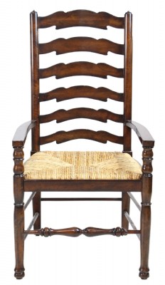 Ladderback Armchair with Rush Seat