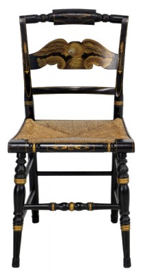 Set of Four Black Eagle Hitchcock Chairs