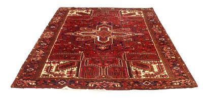 Vintage Deep Red Patterned Persian Rug