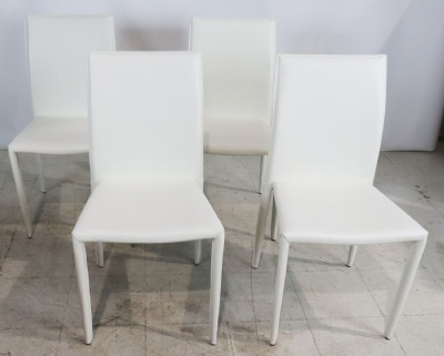 Set of 4 White Modern Dining Chairs