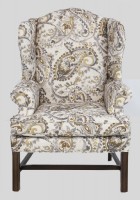 Beige Pattern Fabric Chair