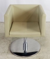 Naugahyde Swivel Chair with Chrome Base