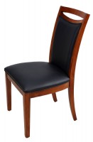 Set of Four Black Faux Leather Dining Chairs