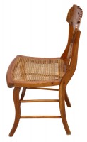Burled Wood & Wicker Chair