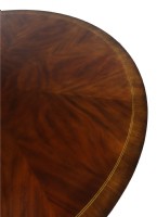 Inlaid Mahogany Round Dining Table & Eight Chairs