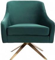Emerald Green Velvet Chair and Footstool